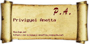 Privigyei Anetta névjegykártya
